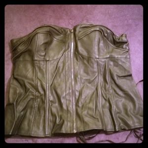 Torrid pleather zipper corset sz 3